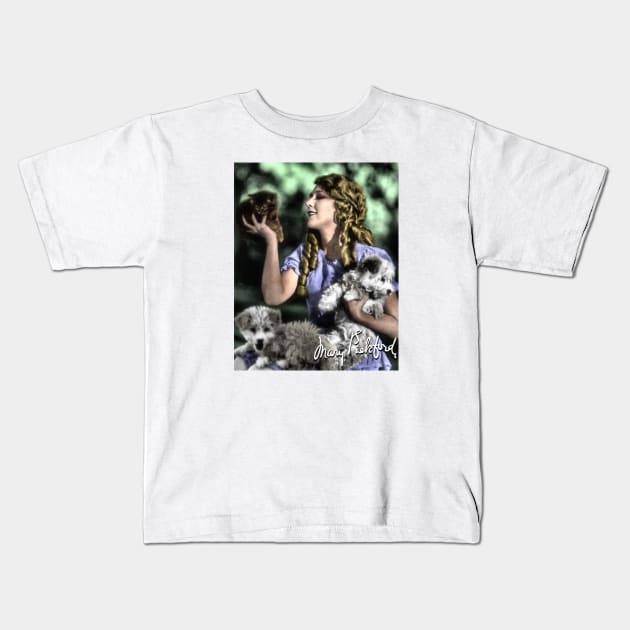 Mary Pickford Kids T-Shirt by FieryWolf